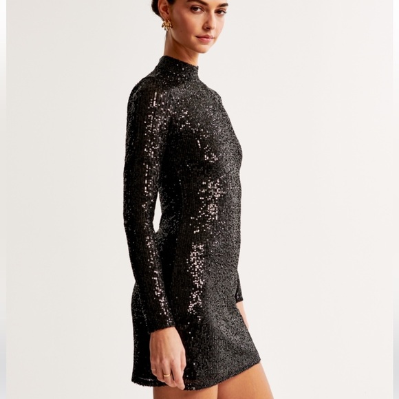 Abercrombie & Fitch Long Sleeve Sequin Mockneck Mini - Picture 5 of 16